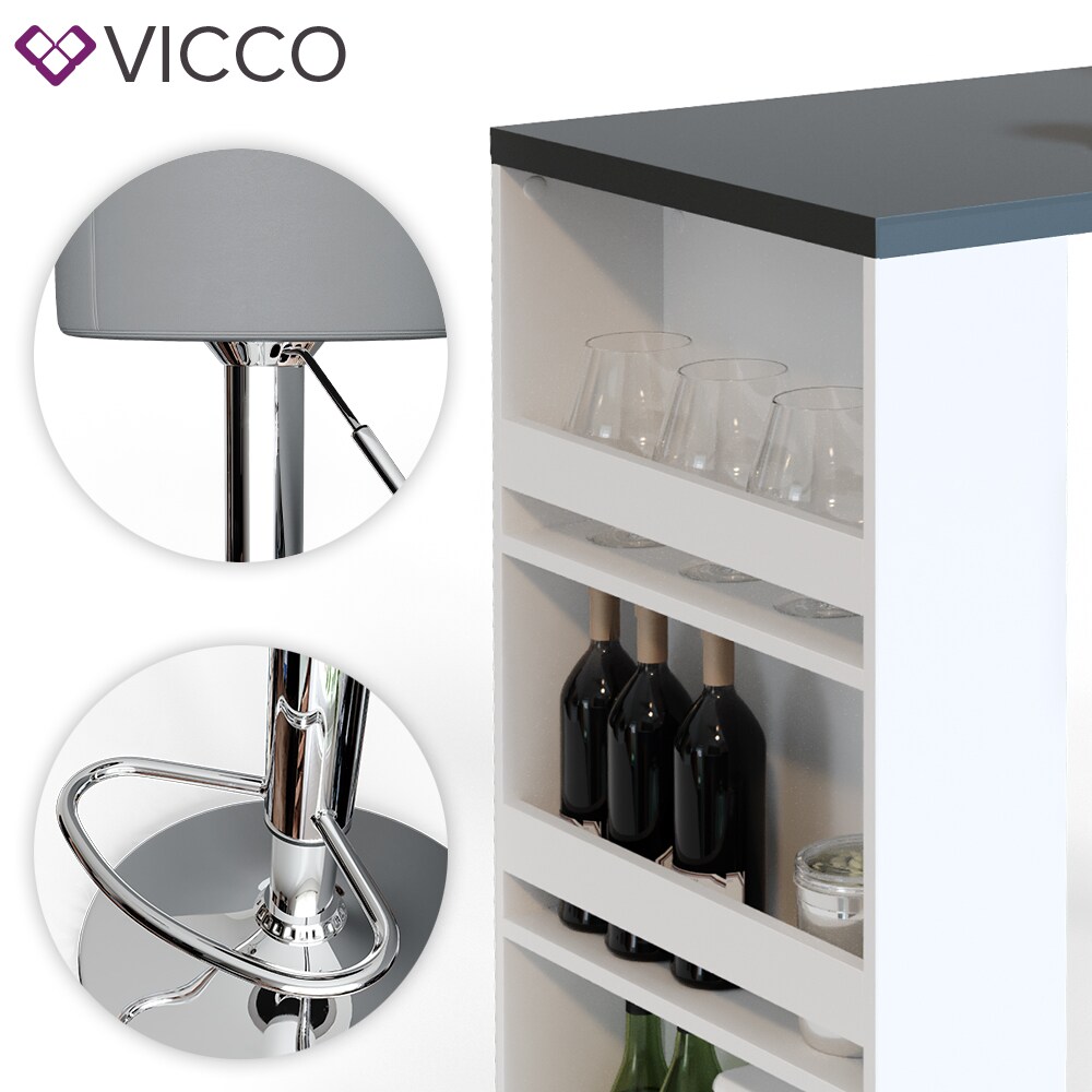VICCO Bartisch Bartresen Stehtisch Tisch Tresentisch Bistrotisch Weiß Anthrazit