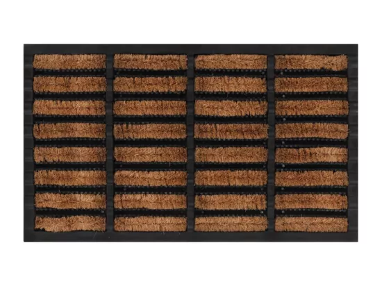 Paillasson rectangulaire 45x75 cm caoutchouc et fibre de coco