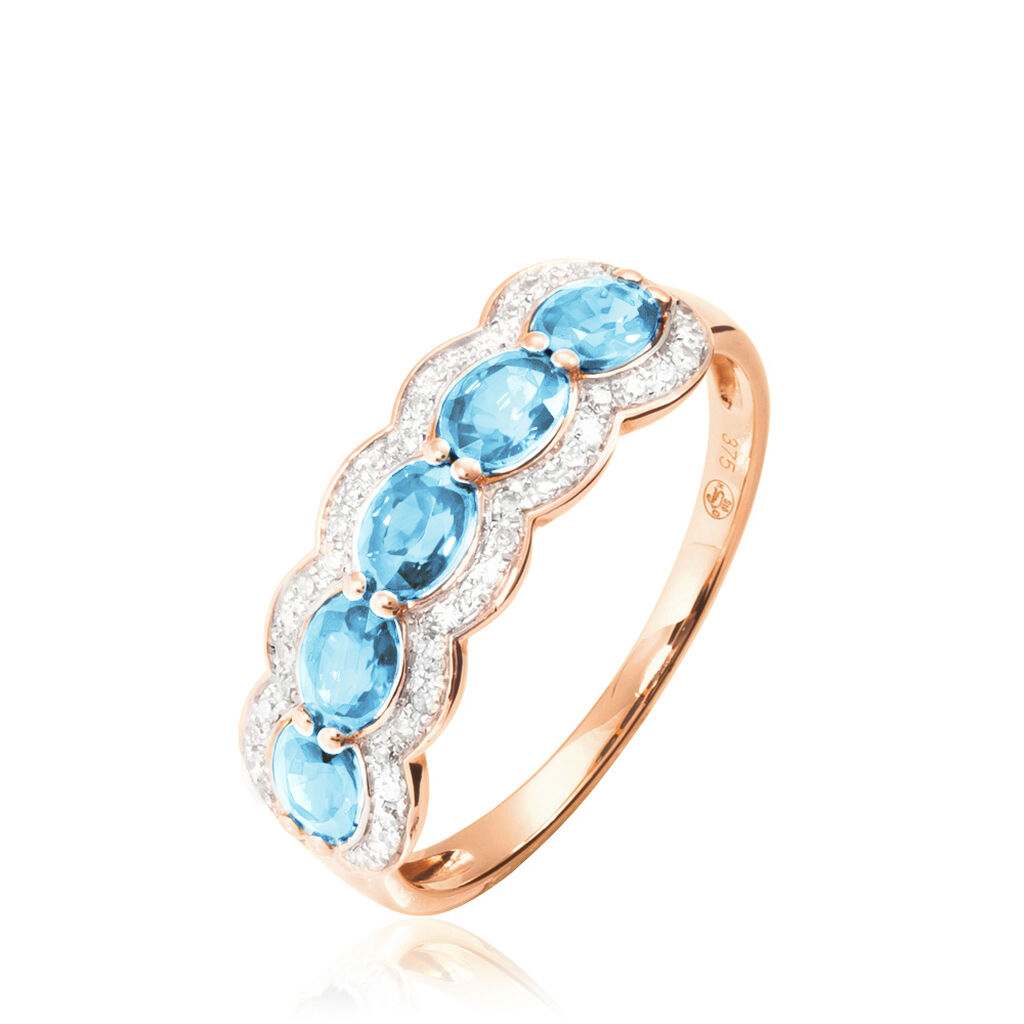 Bague Margaux Or Rose Topaze Et Diamant