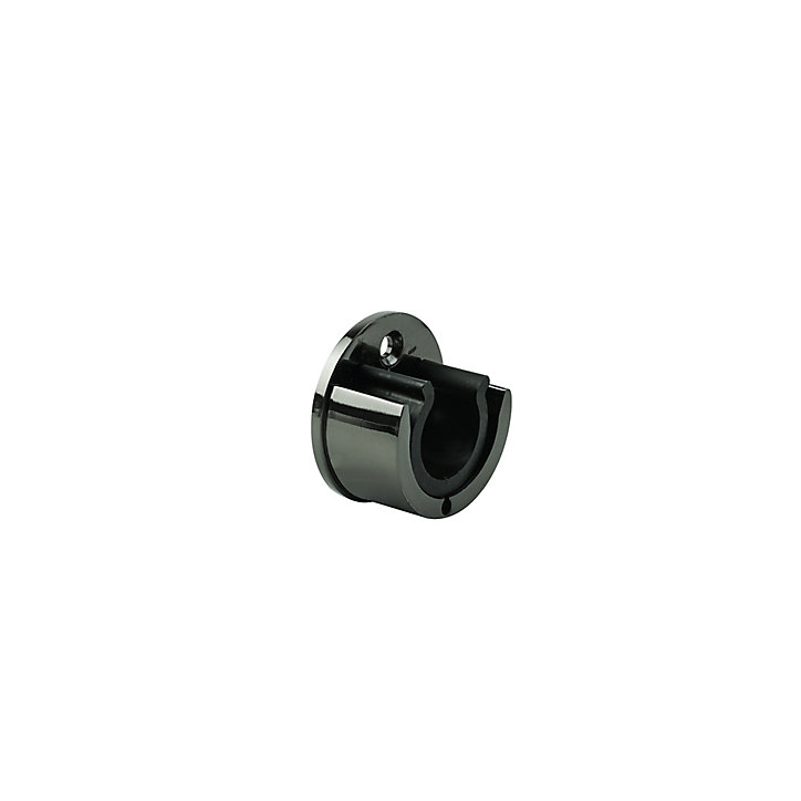 Support encastré pour barre à rideau GoodHome 28 mm Kimlos noir
