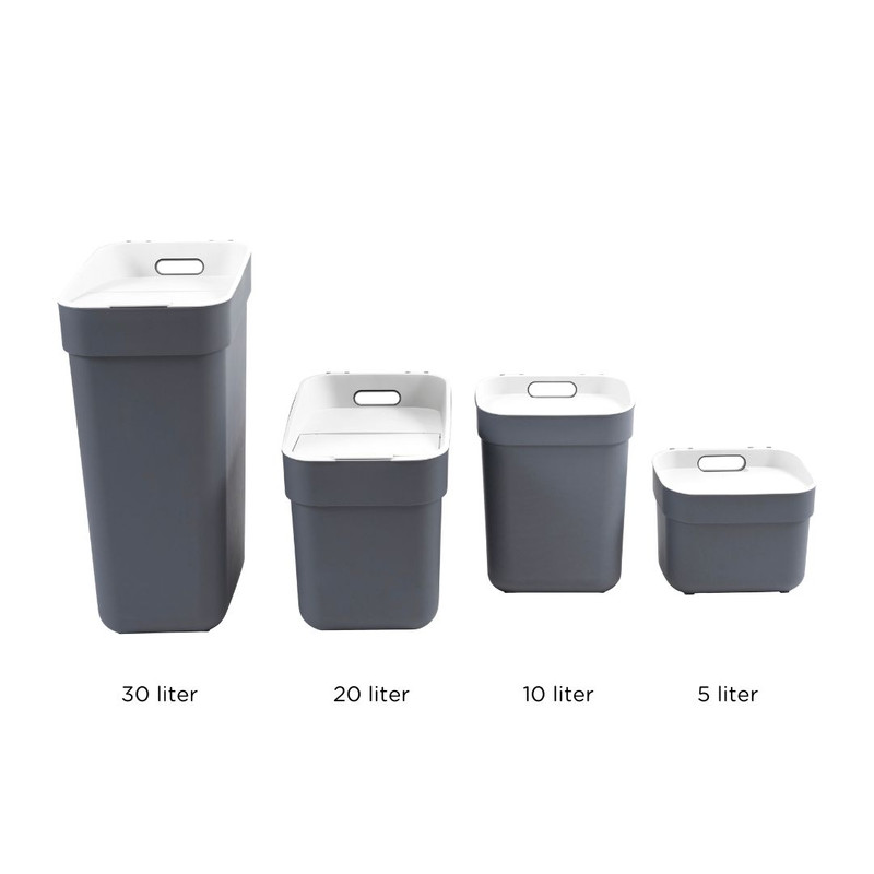 Curver prullenbak ready to collect - donkergrijs/lichtgrijs - 10 liter