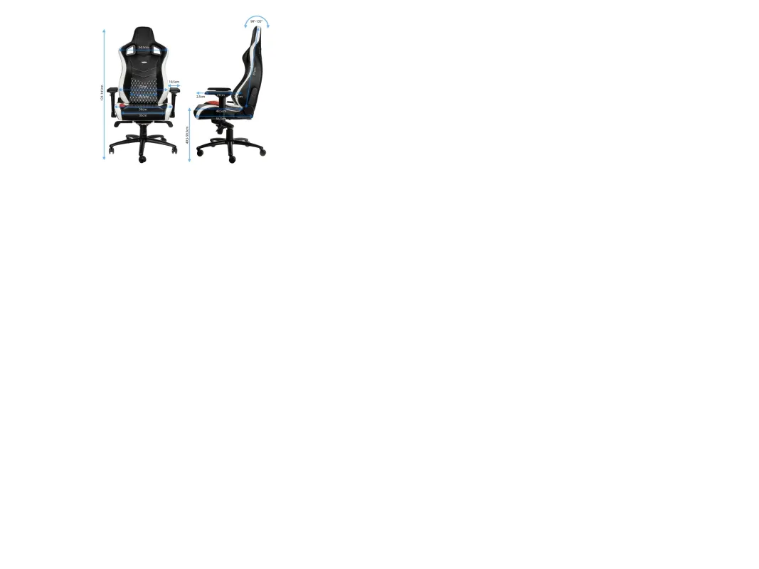 noblechairs EPIC Ægte læder Gaming Stol- Sort/hvid/rød