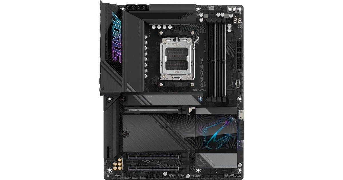 GIGABYTEX870E AORUS PRO socket AM5 moederbord  (Zwart, RAID, 2.5 Gb-LAN, WLAN, BT, Sound, ATX, Tweedekans)