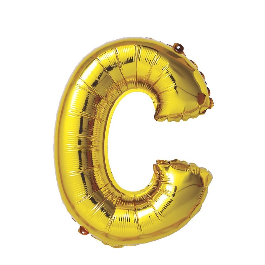 (80cm) Buchstaben Ballon Geburtstags Party Luftballon Folienballon - Buchstabe C / Gold