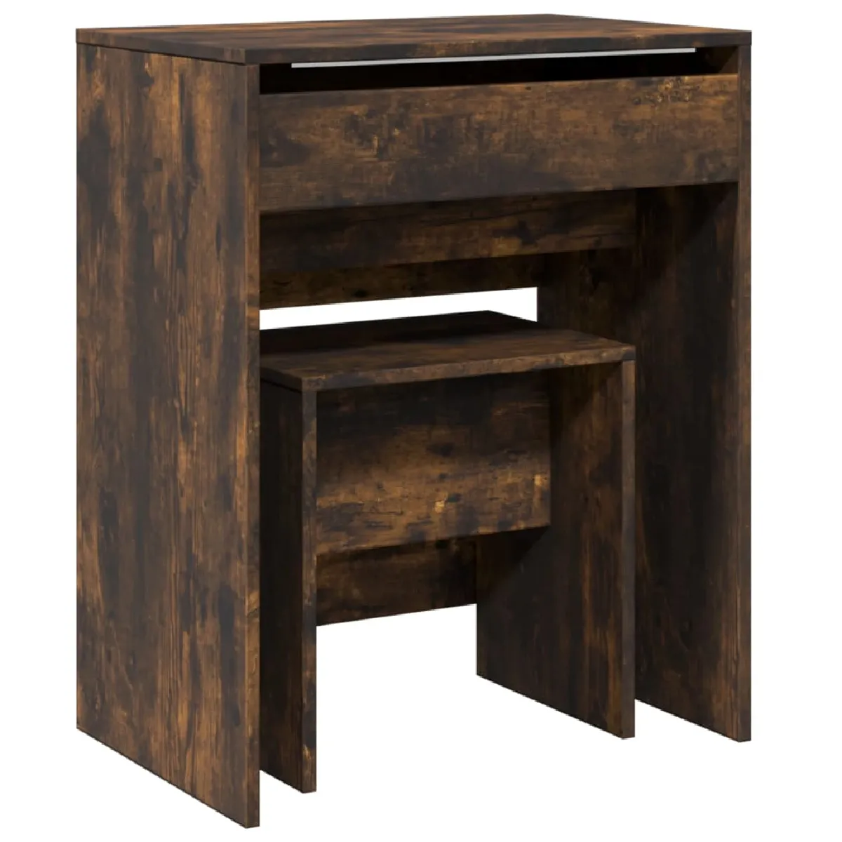 VidaXL Coiffeuse et Tabouret Chêne Fumé