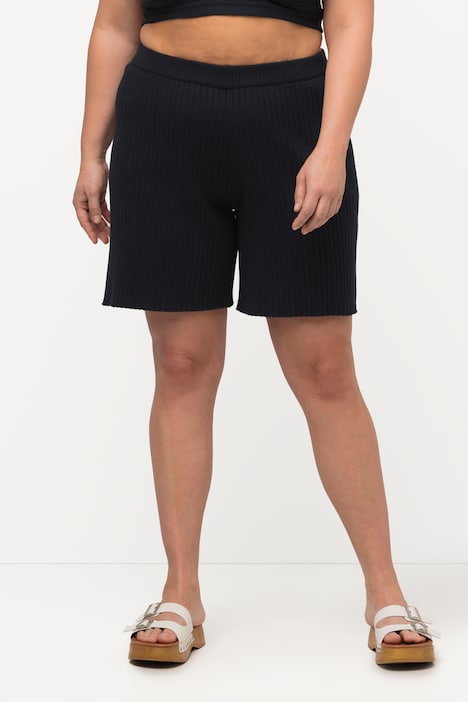 Strick-Shorts, weites Bein, Elastikbund, Biobaumwolle