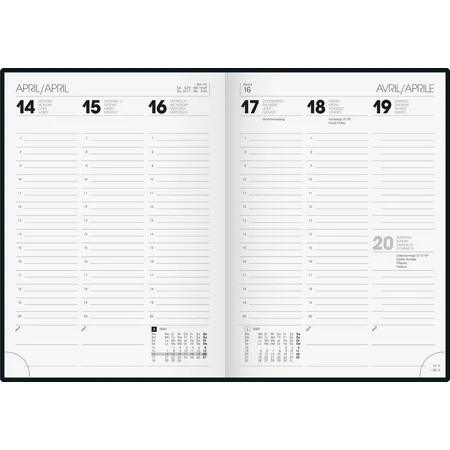 BRUNNEN Buchkalender mit Gummizug, braun, A5, 2S/1W, 2024