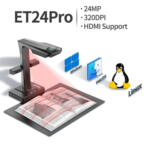 Bogscanner CZUR ET24 Pro - Opløsning 5696x4272