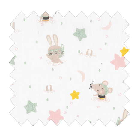 Coupon Tissu 50 Cm Souris Rêveuses
