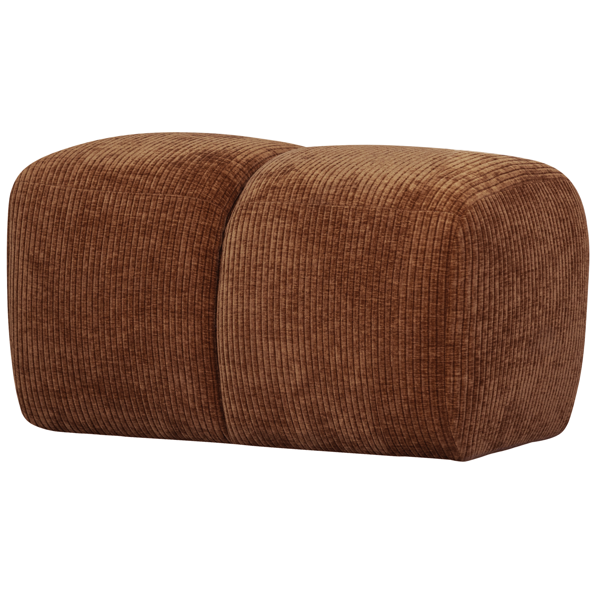 Poef Mojo Mojo Poef 45X84X64 cm - Geweven Ribstof - Roestbruin