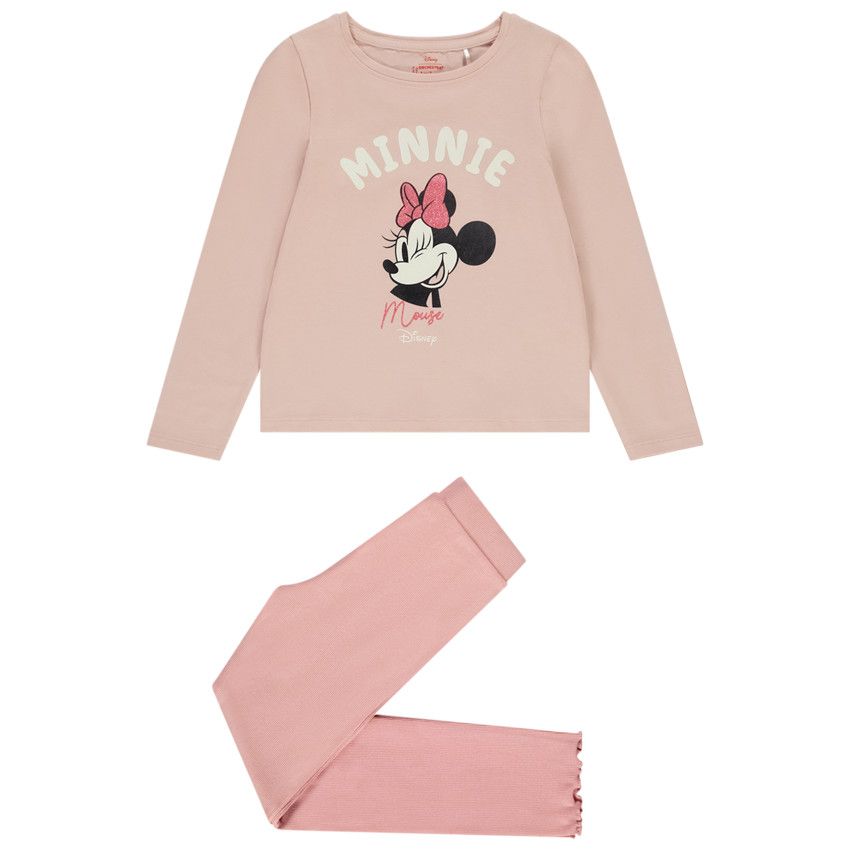 Pyjama 2 pièces print Minnie Disney pour fille - Rose
