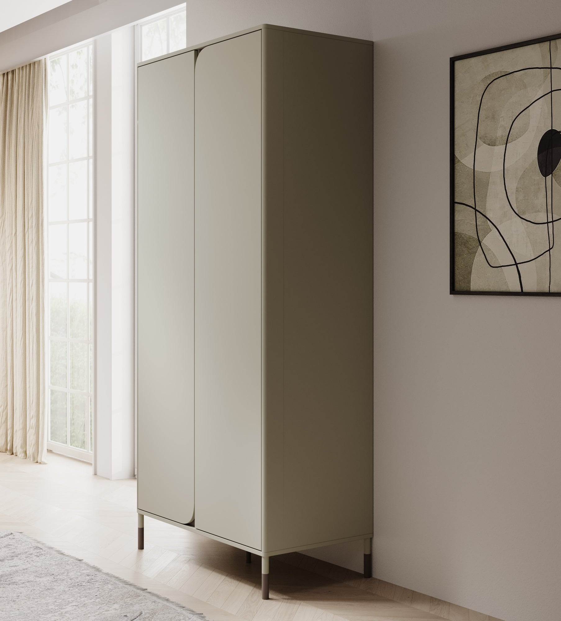 Meubella - Kinderkledingkast Hill - Beige - 92 cm