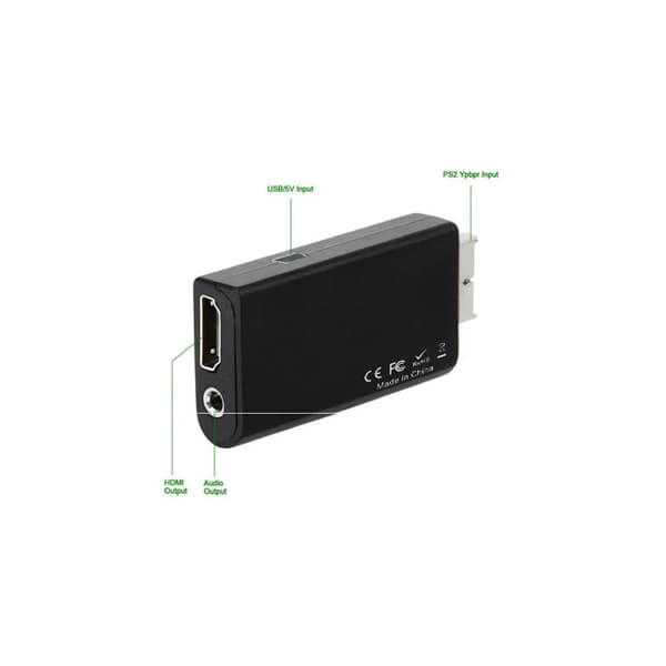 Raptor HDMI-adapter for Playstation 2 med 3,5 mm lydutgang
