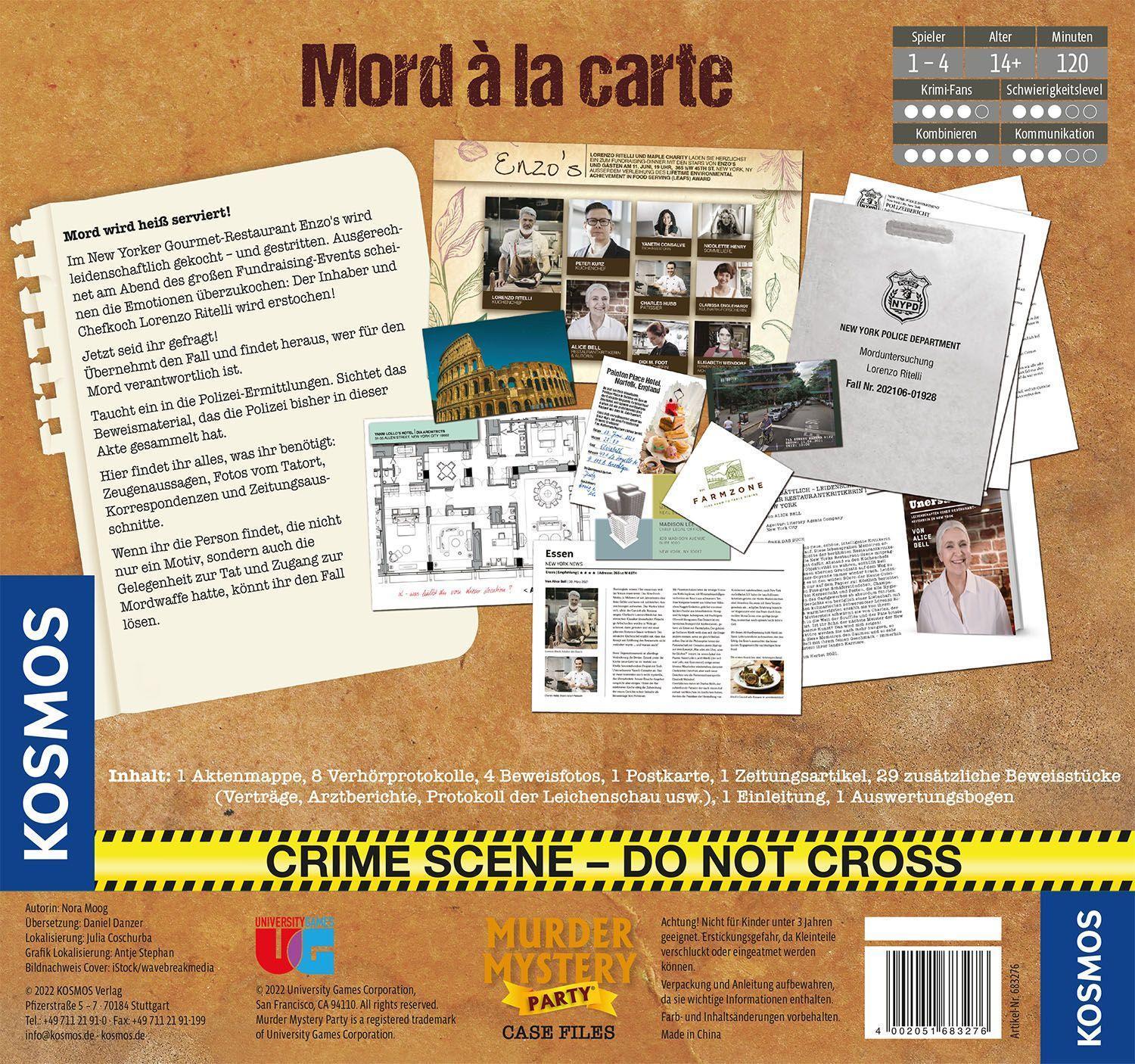 Murder Mystery Case File - Mord à la carte