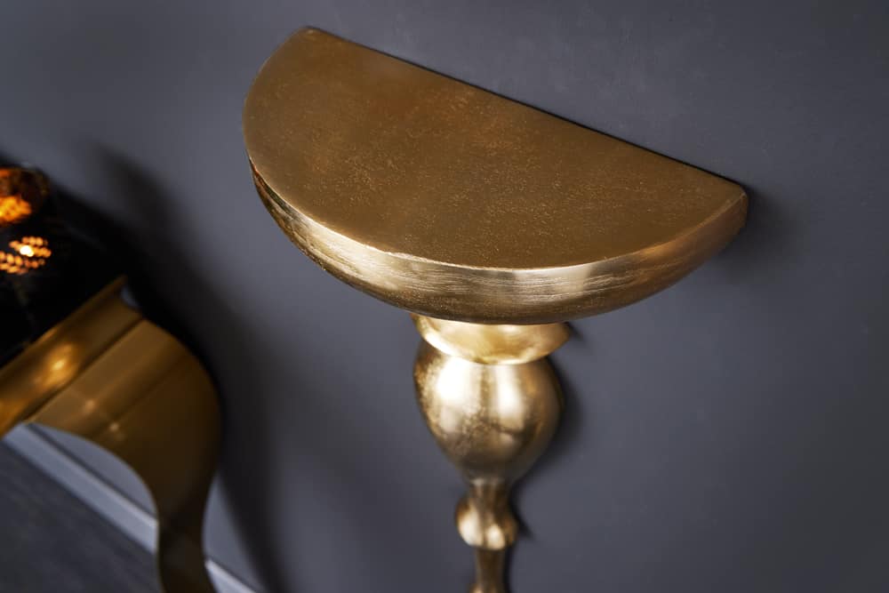 Barock Wandkonsole SCALA 60cm gold Metall Wandregal handmade Wanddekoration