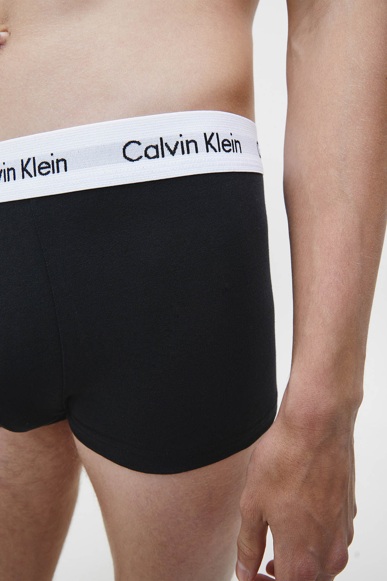 Conjunto de 3 cuecas boxer de algodão Calvin Klein com cós elástico