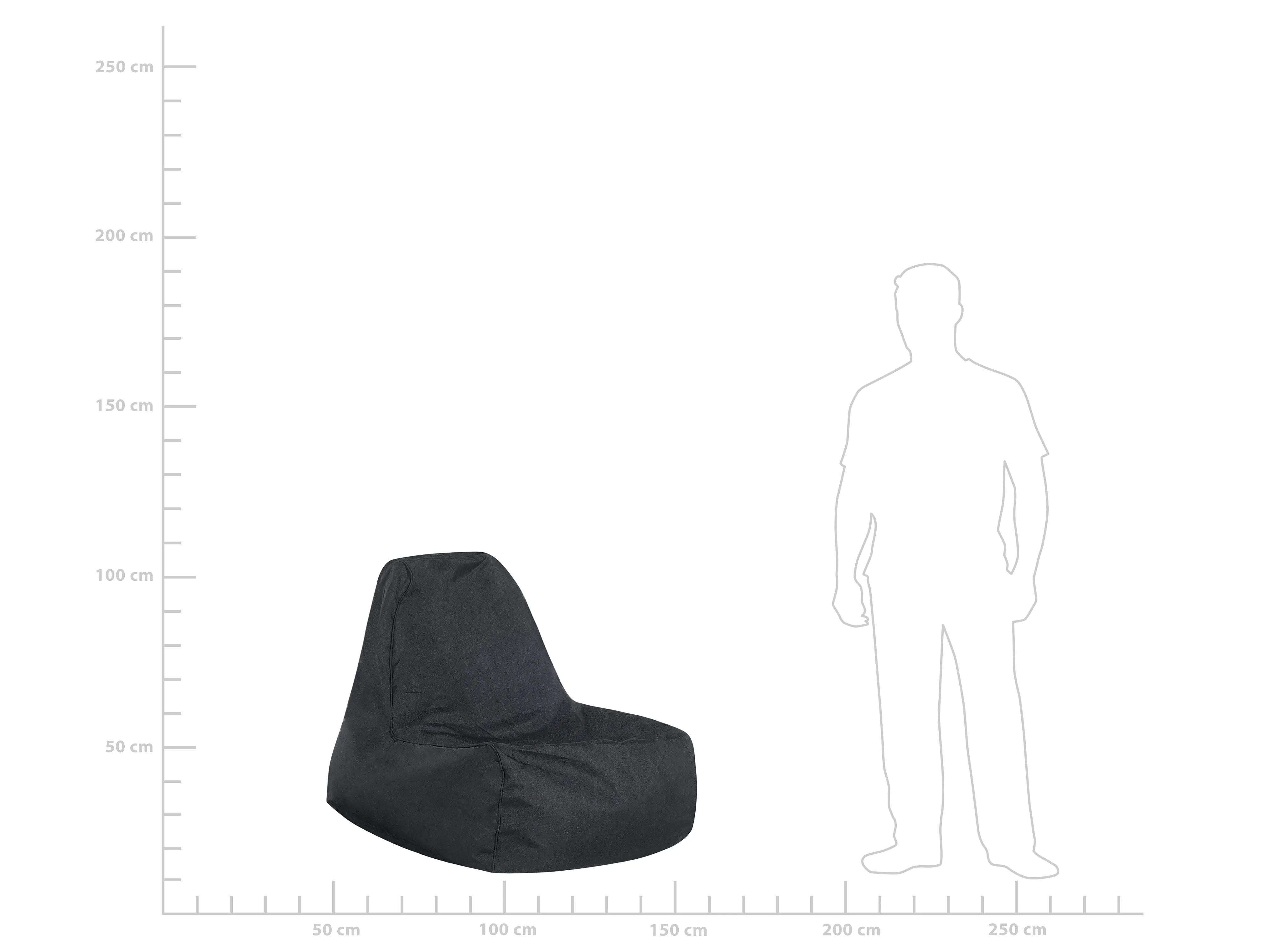 Zitzak 200 L SIESTA 61 cm 100 cm Zwart