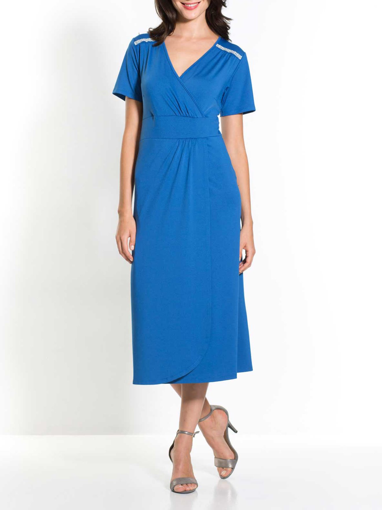 Robe à encolure V croisée