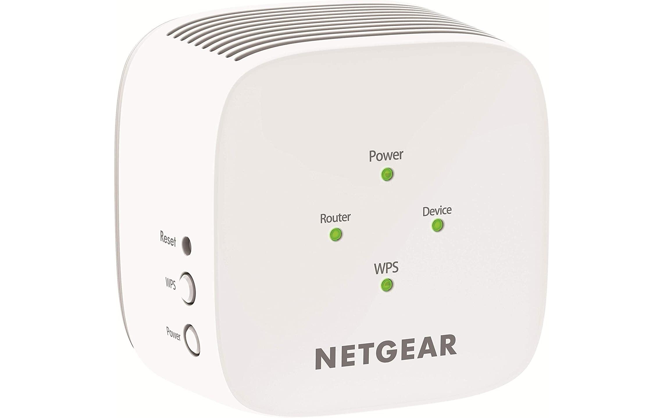 WLAN-Repeater EX3110Dual-Band WLAN-Repeater, 750 Mbps, Wandstecker, externe Antenne