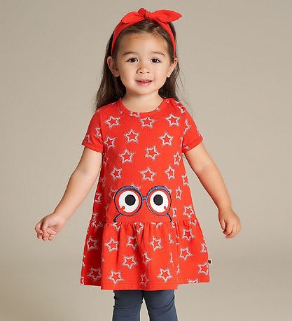 Freds World Kleid - Star Peep - Verkehrsrot m. Sternen