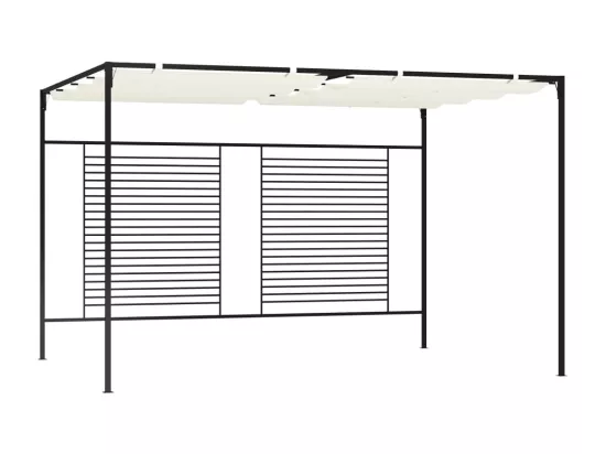 Belvédère avec auvent rétractable 3x4x2,3 m Crème 180 g/m²