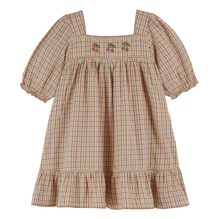 Emile et Ida Robe Cerises Carreaux | Vanille