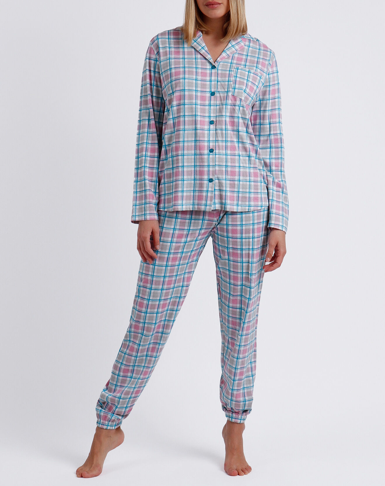 Admas Pyjama T-Shirt Manches Longues & Pantalon rose