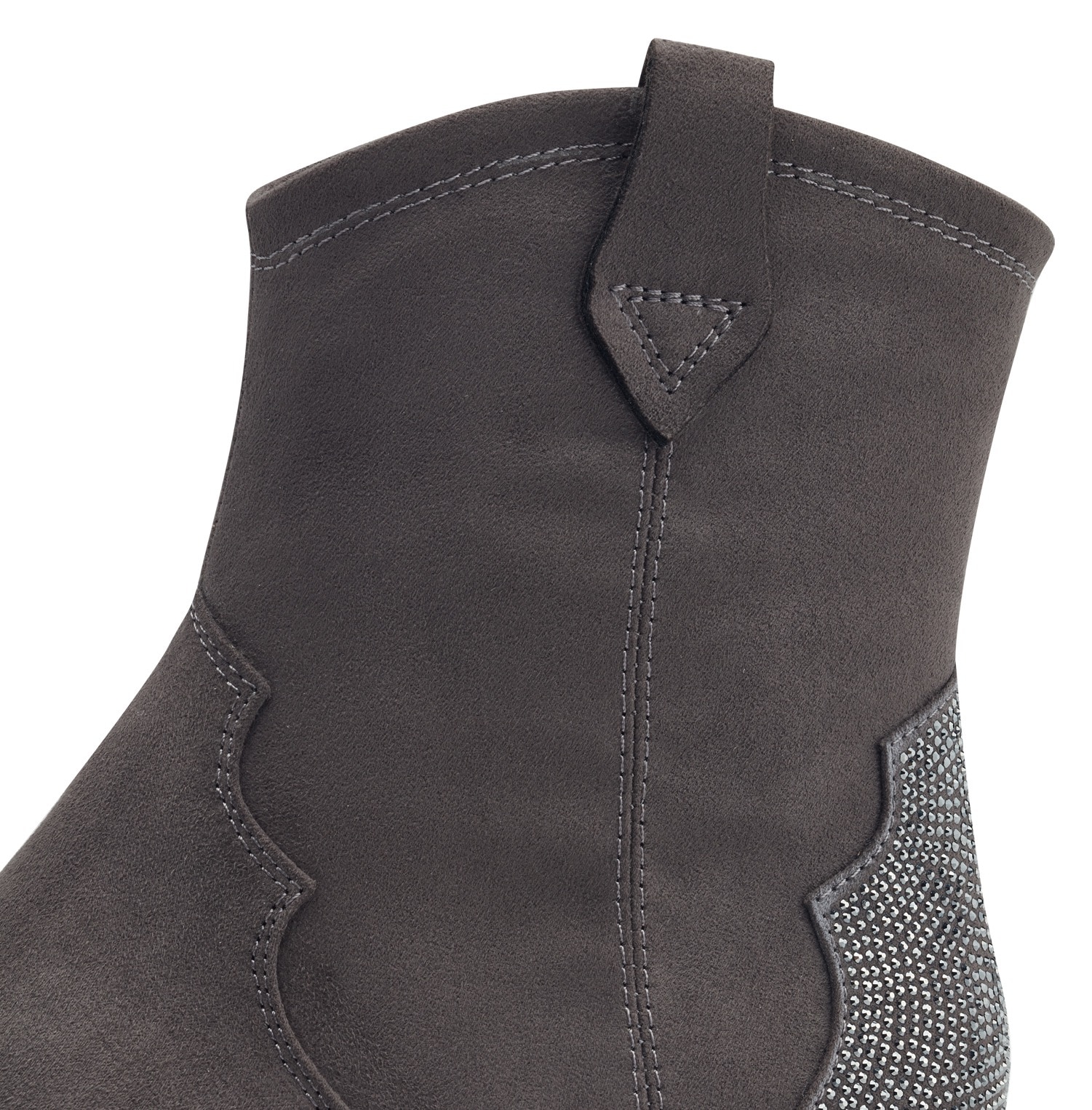 MARCO TOZZI Westernstiefelette  , Blockabsatz, Cowboy Stiefelette, Boots, funkelnde Glitzersteinchen