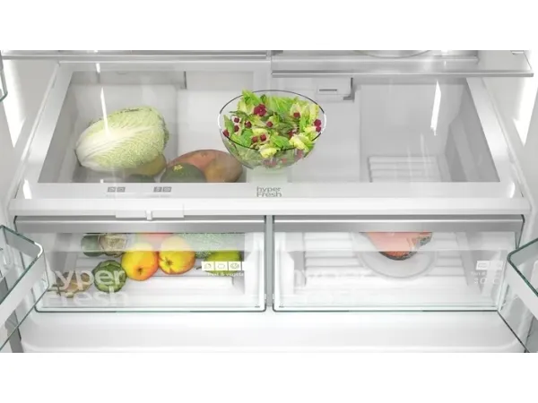Siemens iQ500 KF96DAXEA, Fritstående, Amerikansk dør, Sort, Rustfrit stål, 2 dør(e), På døren, 574 L