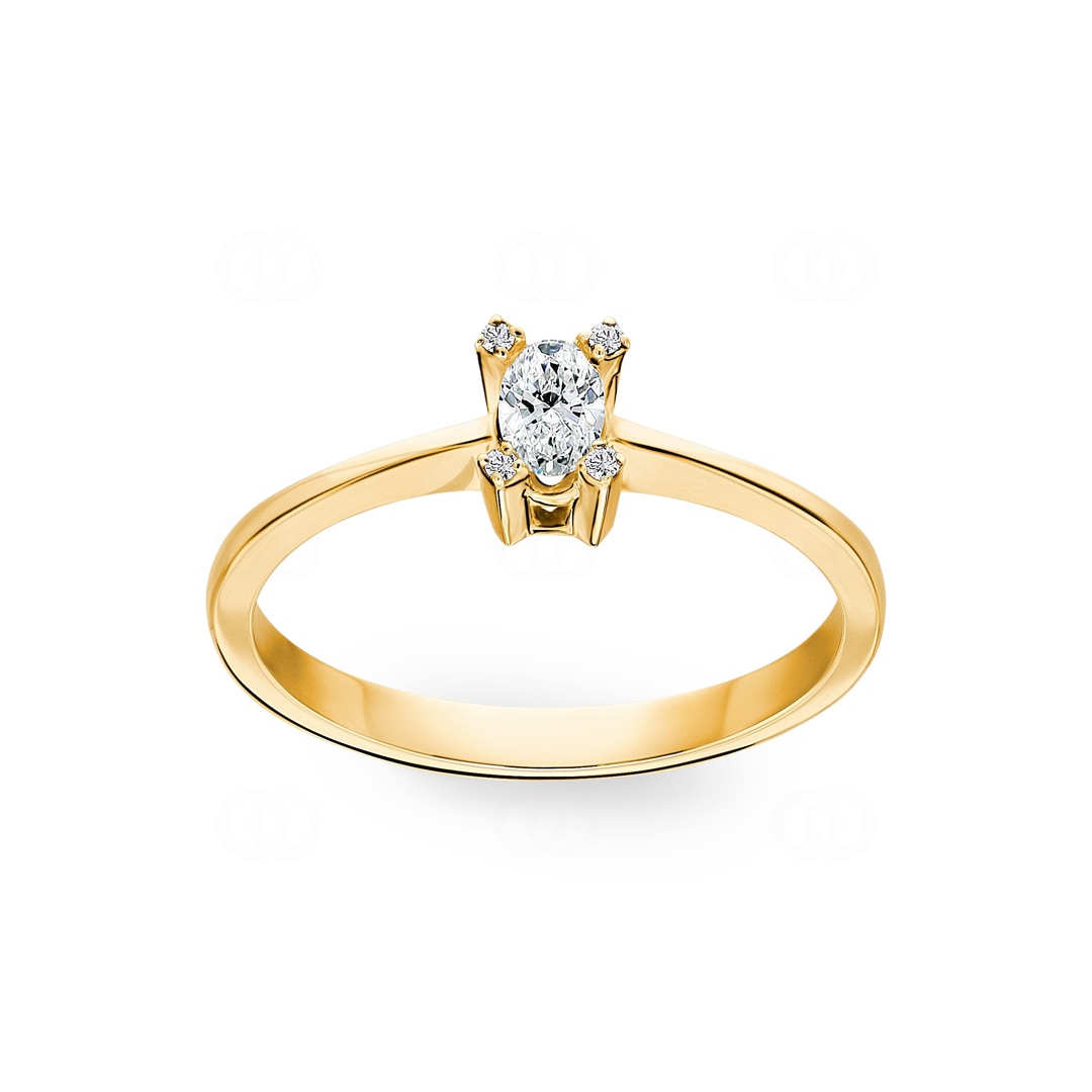 0.16 Karat Diamanten Verlobungsring 750/18 K Gelbgold