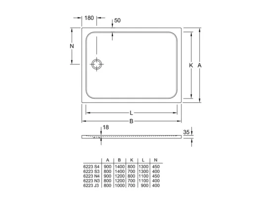Receveur de douche antidérapant 140 x 90 VILLEROY ET BOCH Lifetime Plus Cerasoft céramique blanc