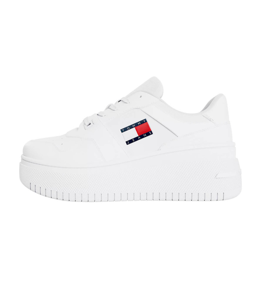 Tênis de basquete retrô de couro Tommy Jeans, branco