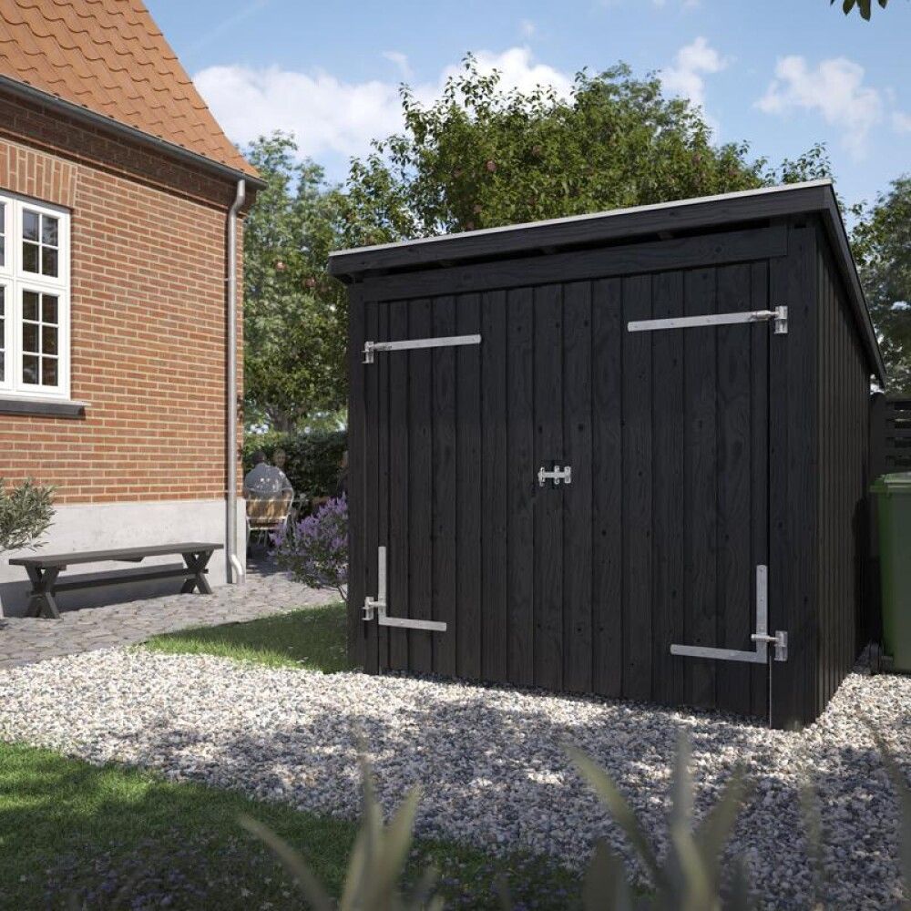 SYKKELSKUR PLUS NORDIC INKL TAKPAPP/ALU/DOBBELDØR 1512X1878 MM UBEHANDLET 5M²