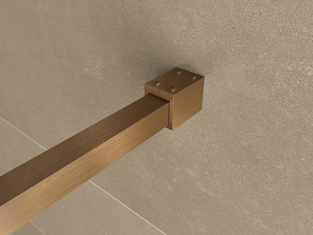 Mueller Square inloopdouche 100x200cm helder glas met nano-coating geborsteld brons