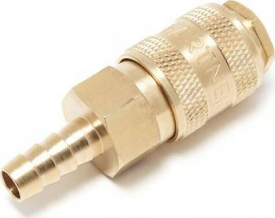 Partner Pneumatisk hurtigkobling med fiskebeinsventil 6mm (messing)