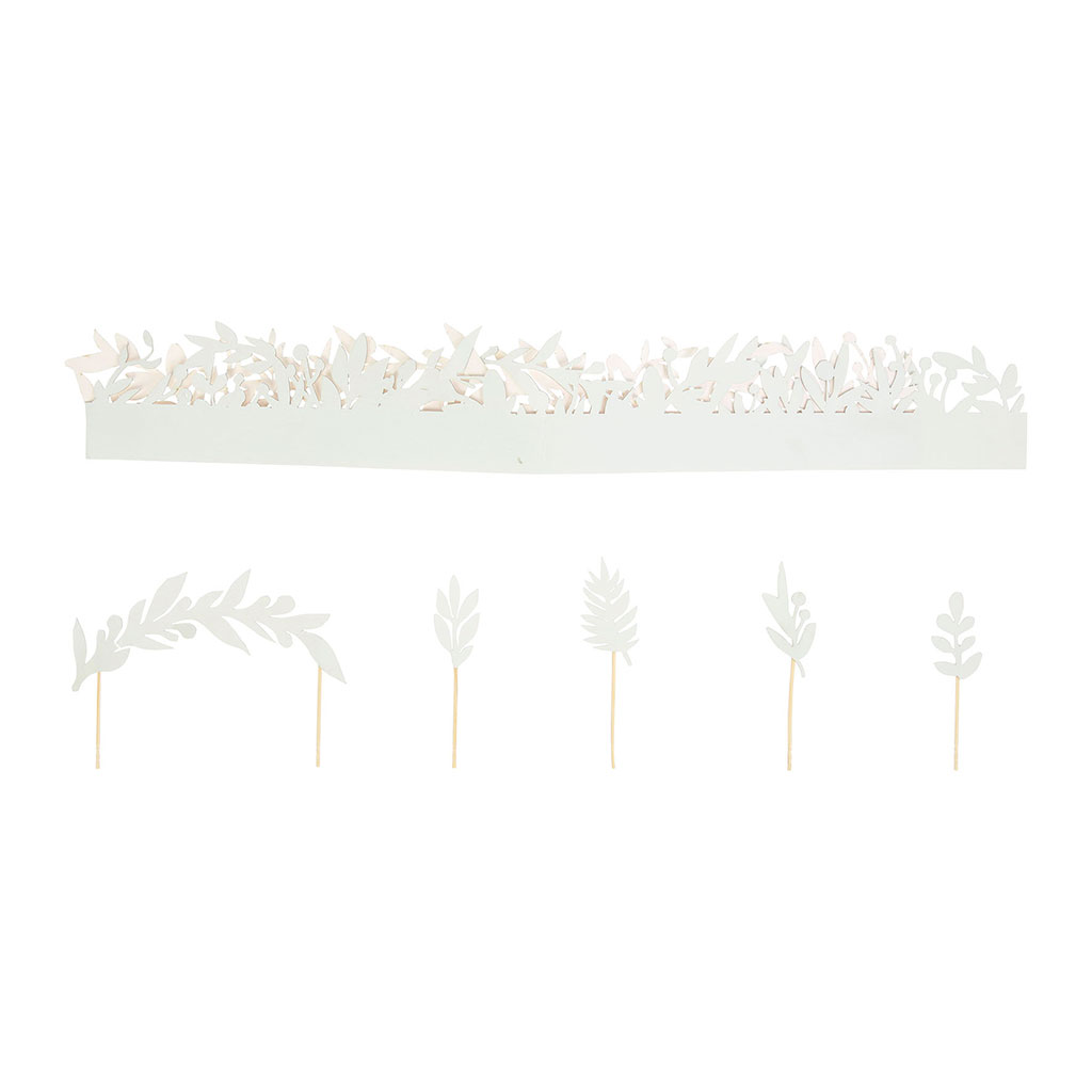 Tour de gâteau et décorations 5 toppers thème feuilles - NOEMIE HONIAT