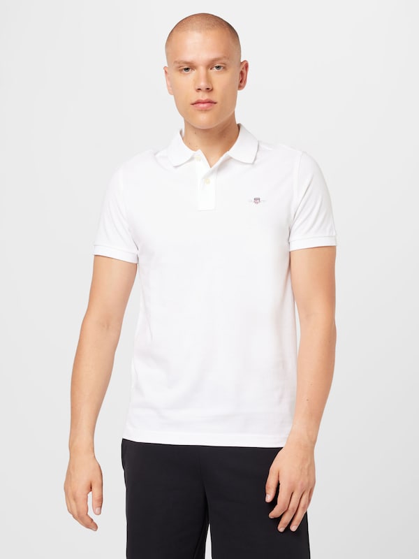 Short Sleeve Logo Shield Polo White