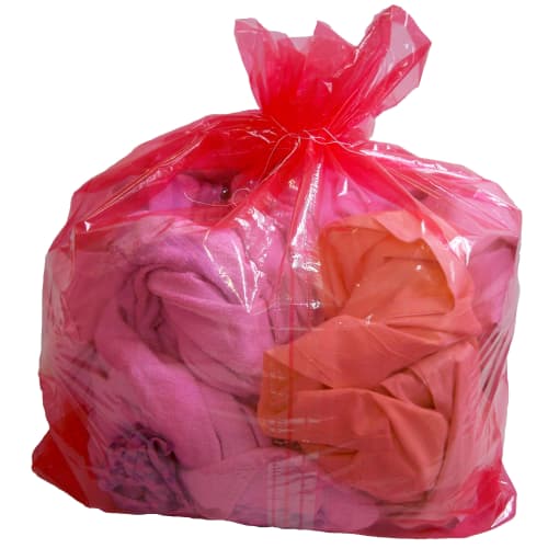 Sac plastique à ouverture soluble 710 x 760 mm rouge 30µm