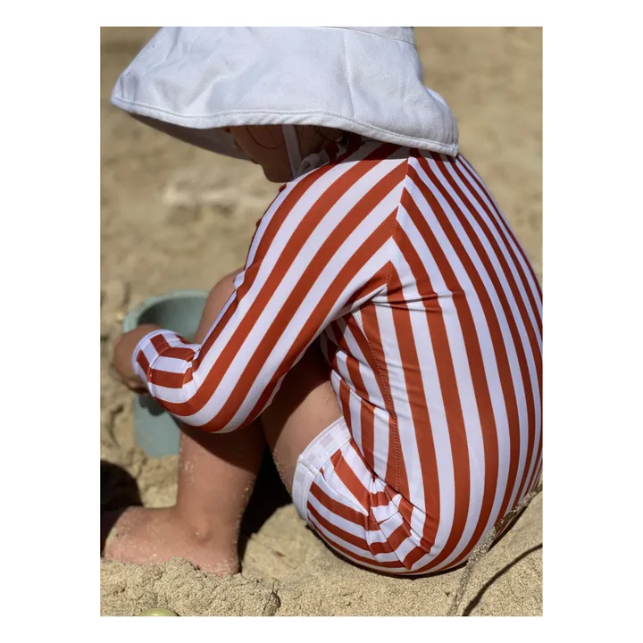 Juillet Juillet Combishort Anti-UV Matière Recyclée Rayé | Terracotta