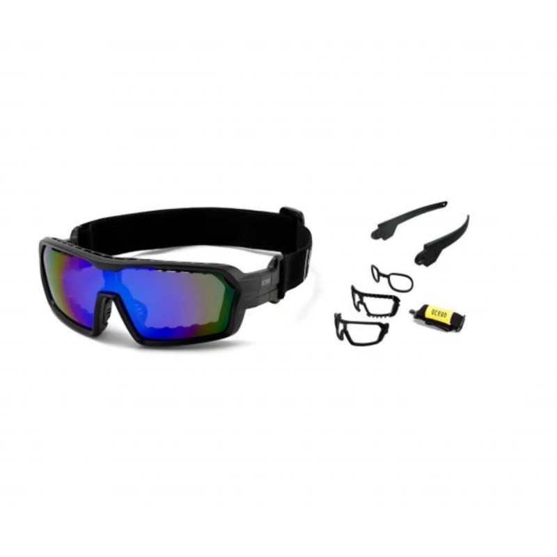 Lunettes Sports Ocean Chameleon -  Noir Verres Bleu - The Corner Shop