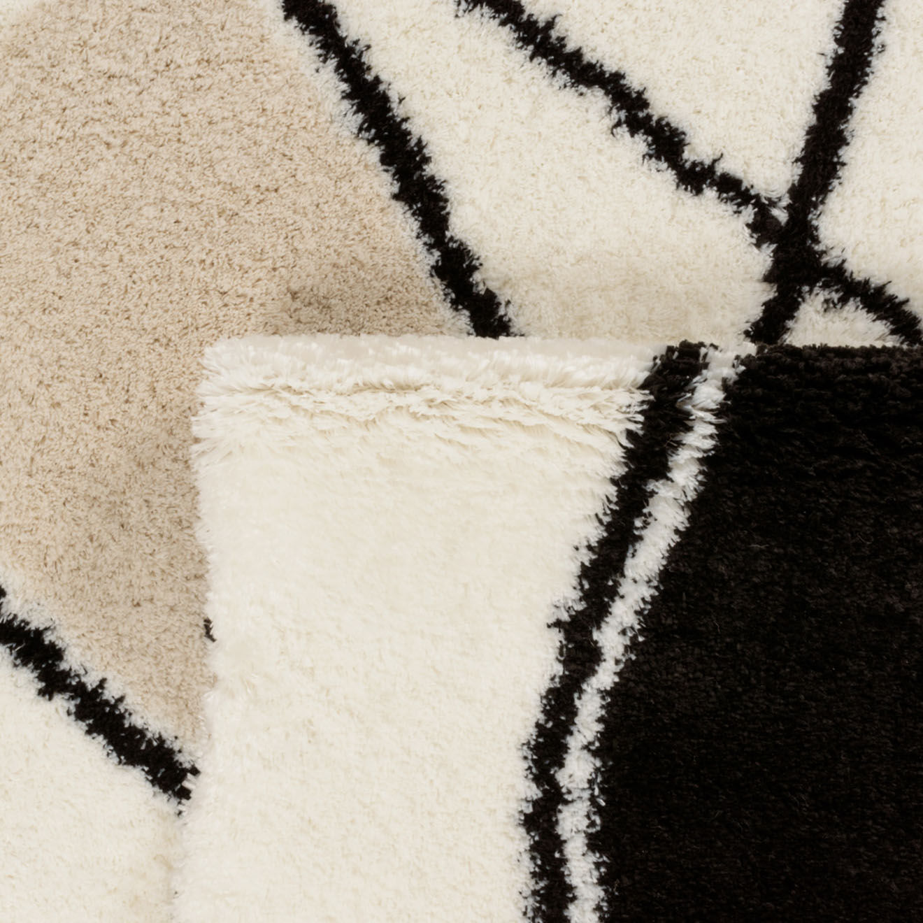 Nazar Rugs Tapis shaggy doux Lasso 674 ivoire - 120x160 cm