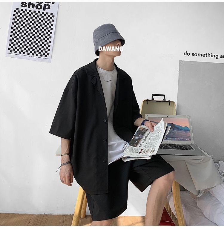Nightbell - Set: Shirt met elleboogmouwen + Shorts