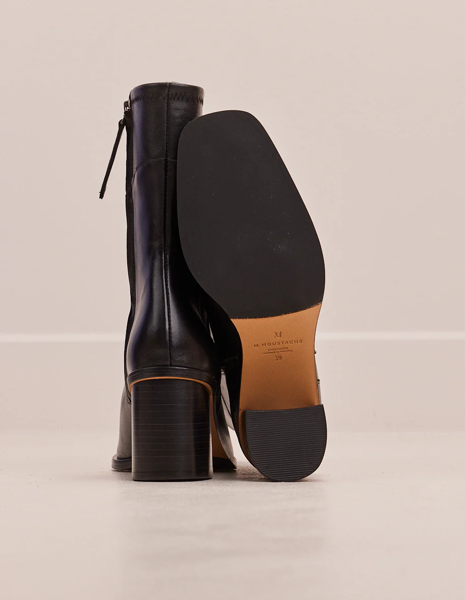 Bottines à talons Frida - Cuir noir