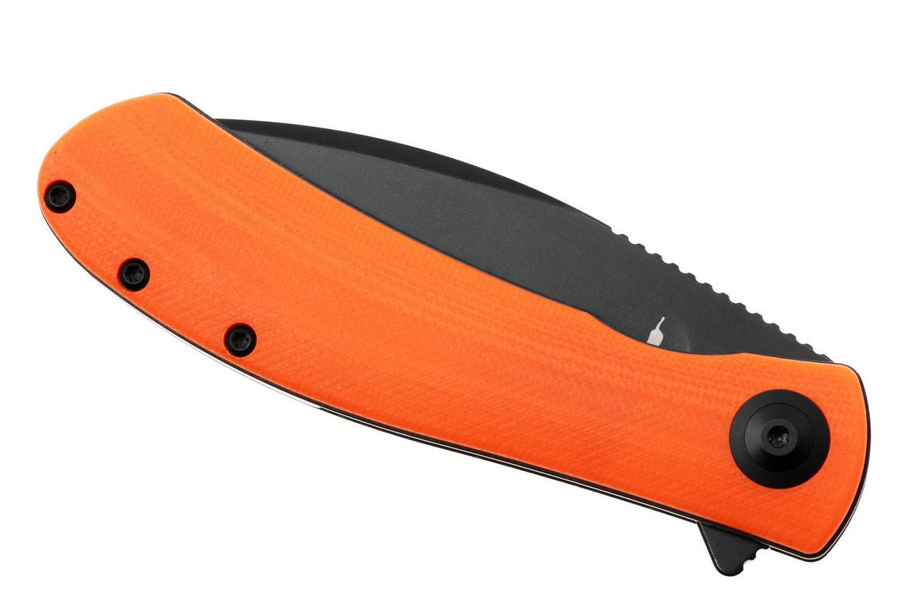 Trollsky Knives Mandu Evo MTE005 Blackwashed 14C28N, Orange G10, zakmes, Michael Trollsky design