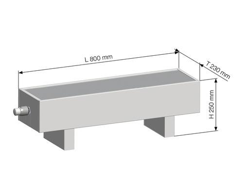 Vrijstaande convectorradiator KORALINE Optimal LKO H 250 x L 800 x D 230 mm wit incl. voeten