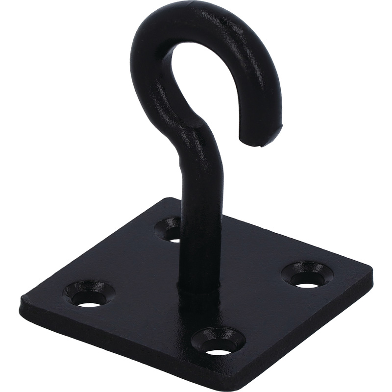 Haak op plaat zwart 50x50x5mm