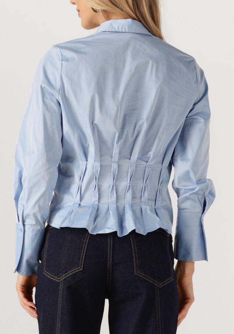 lichtblauwe co'couture blouses poppy pleat waist