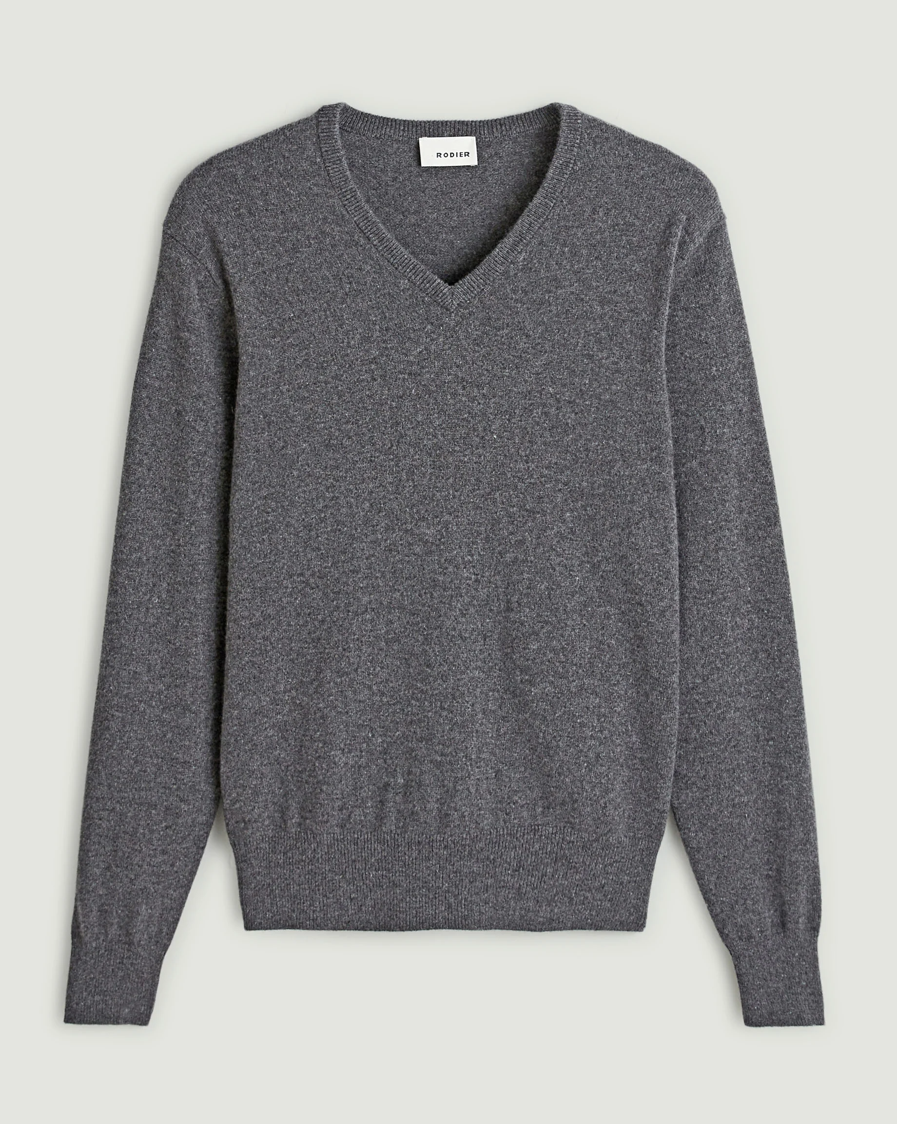 Pull homme col v en cachemire 2 fils | Gris