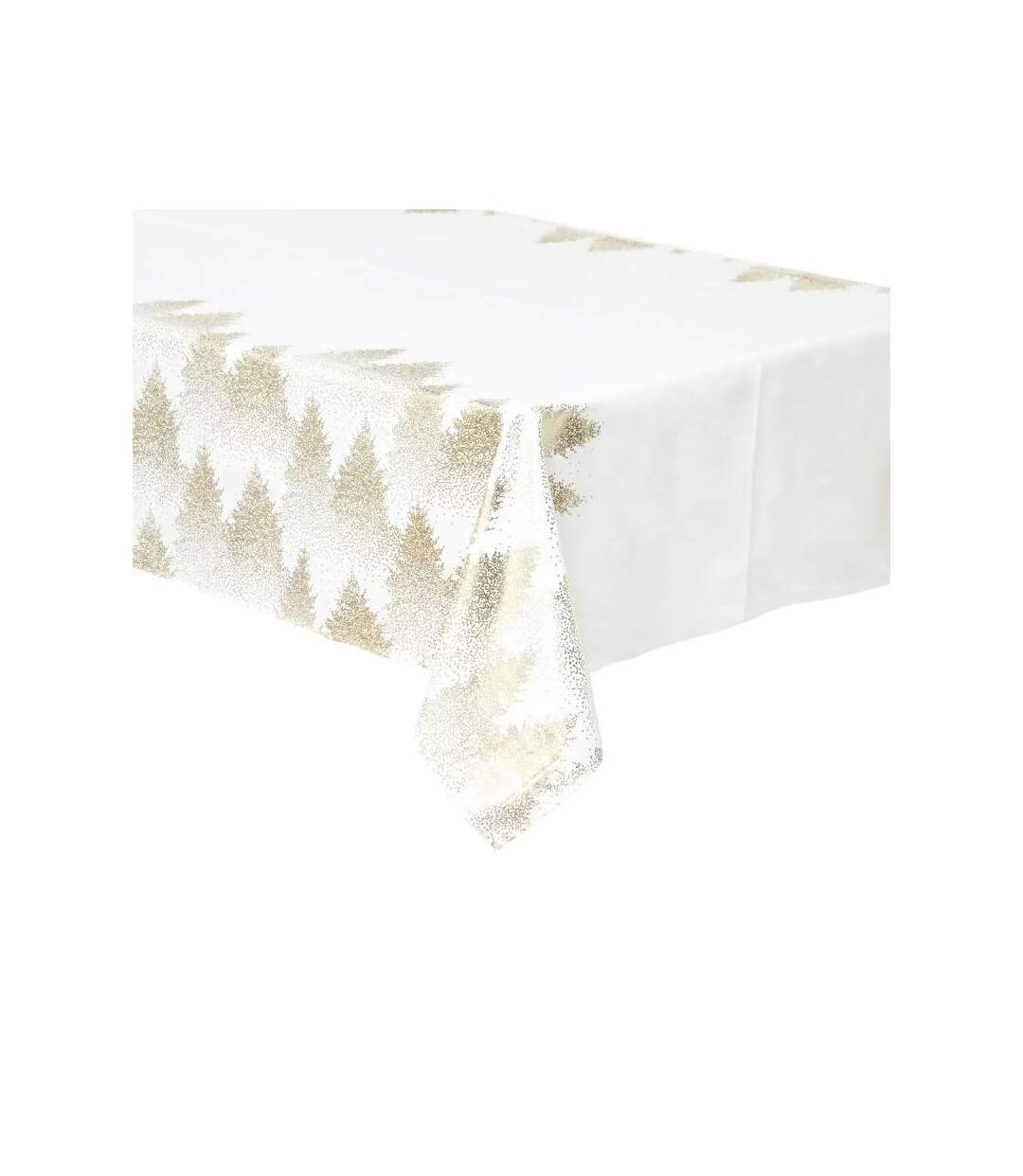 Nappe Imprimée Sapin Colorama 140x240cm Blanc & Or