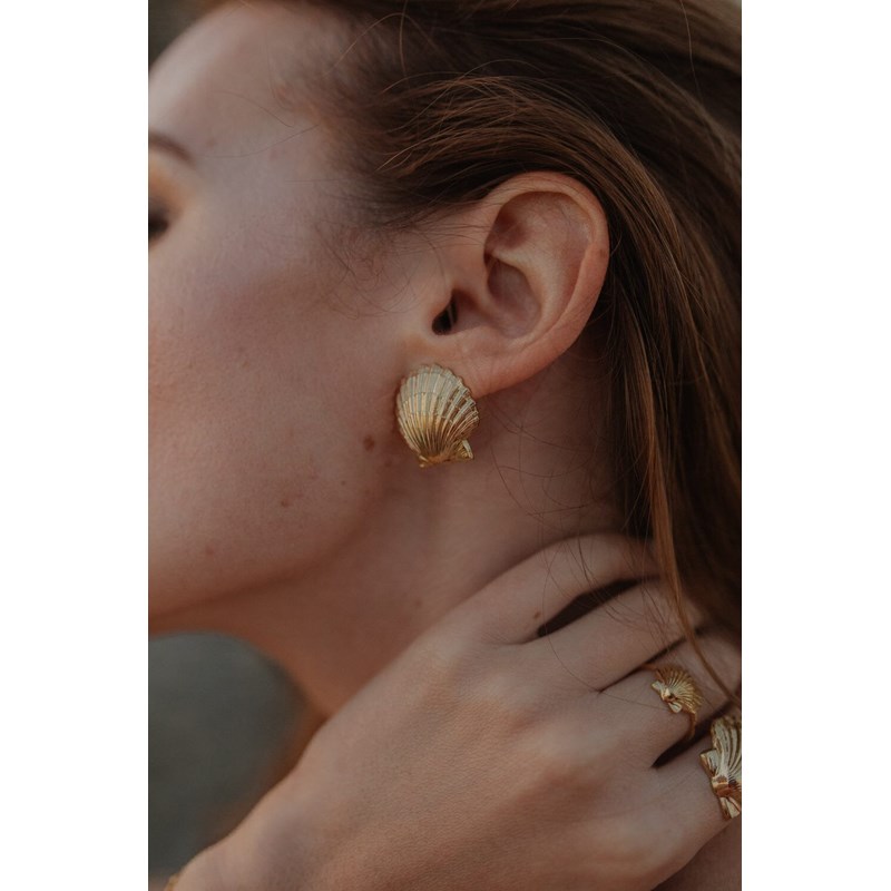 bague coquillage doré à l'or fin - NÉRÉE